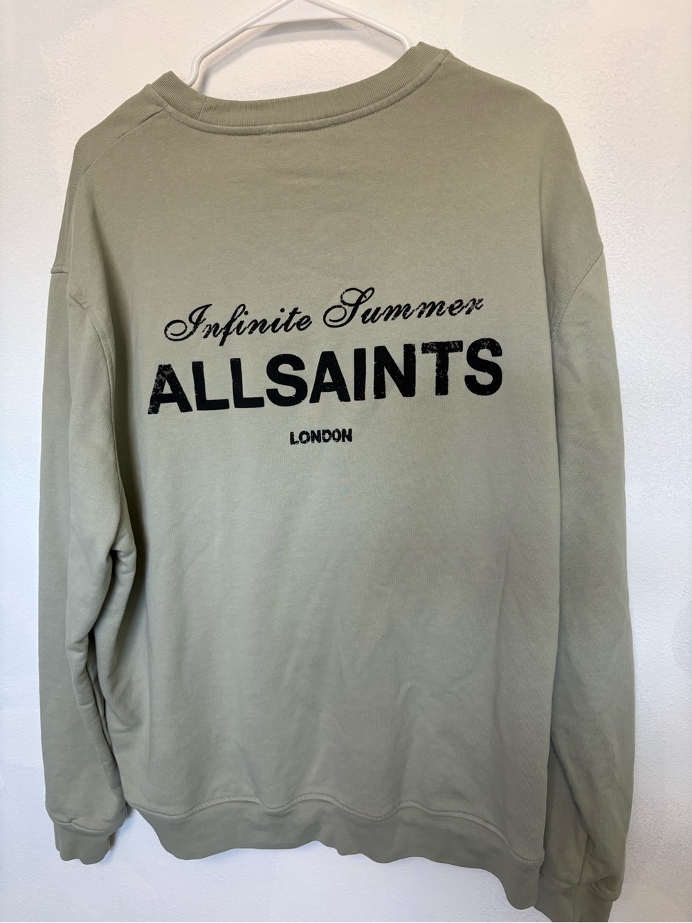 All Saints Sage Green Logo Crewneck Sweatshirt